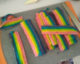 Foto langkah ke 6 dari resep Rainbow cake kukus putih telur ekonomis.