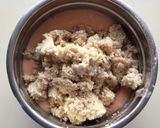 A picture of step 1 of Masoor Dalia Idli (Red lentil and whole cracked wheat steam cake).