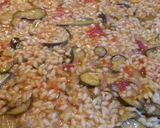 A picture of step 4 of Spanish Saffron Risotto with Zucchini and Sundried Tomatoes.