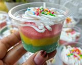 Foto langkah ke 10 dari resep Rainbow Cake Kukus Mini Cup.