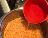 A picture of step 2 of Dal Chingri/Red Lentils with Shrimps.