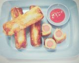 Foto langkah ke 6 dari resep Roti tawar isi sosis 😁😍😘.