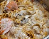 Foto del paso 12 de la receta: Tagliatelle al huevo con langostinos y almejas