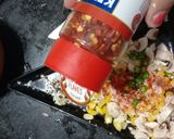 A picture of step 4 of Baked cheesy potato boat with loaded paneer and mushroom.