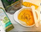 Foto langkah ke 1 dari resep Bubur beras mangga snack mpasi bayi 7 bulan.
