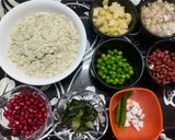 A picture of step 1 of Poha with Potatoes Peas and Pomegranate.