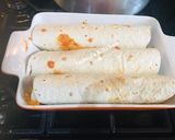 A picture of step 4 of Veggie Bean Enchiladas:.