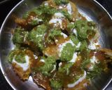 A picture of step 4 of Magadal's crispy kachori and chaat.
