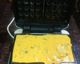 A picture of step 6 of Savoury Waffles Pudla Waffles.
