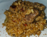 Foto del paso 7 de la receta: Arroz con costillas adobadas con chimichurri, habitas, papada y tocineta