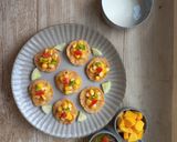 A picture of step 2 of Corn papdi chaat.