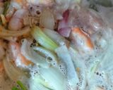 A picture of step 2 of Tom Yum Soup with Mushrooms and Shrimp.