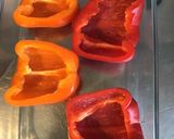 Une image de l'étape 3 de Poivrons bicolores farcis au flan de légumes et parmesan.
