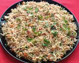 A picture of step 4 of Vegetable fried Rice.