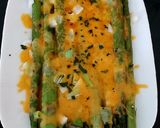 A picture of step 5 of My Grilled Asparagus with Cheese Melted Over and Spring Onion.