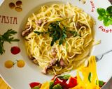 Pas rețetă Spaghete carbonara cu smântână lichidă! 3 fotografie