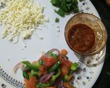 A picture of step 4 of Moong dal cheese pizza.