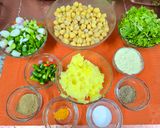 A picture of step 1 of Spring Onion Chickpea Kebabs.