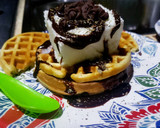Foto del paso 5 de la receta: WAFFLES DULCES CON HELADO DE COCO CON CHOCOLATE