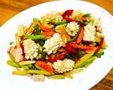 鵝油蘆筍彩椒炒軟絲（創意料理）的食譜步驟3照片