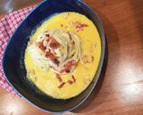 Foto del passaggio 4 della ricetta Tagliolini con taleggio e guanciale croccante su crema di zucca