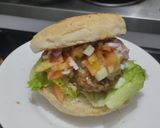 Foto del paso 17 de la receta: Hamburguesa🧀hawaiana🥯🍍🍔