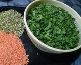 A picture of step 2 of Ghotwan Sag(Dal Palak).