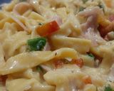 Foto del paso 3 de la receta: Tallarines de calabaza con queso crema, verdeo y jamón cocido