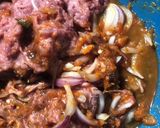 A picture of step 1 of Meat ball stew.