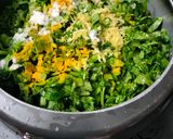 A picture of step 1 of Punjabi Palak Sarson Ka Saag.