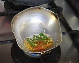 A picture of step 5 of Samak rice Idli with Peanut chutney.