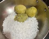A picture of step 3 of Sabudana vada.