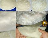 A picture of step 5 of Veg Spring Rolls with homemade sheets and sauce.