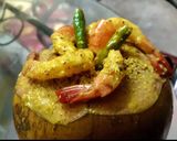 A picture of step 6 of Daab Chingri#wds# Green Coconut Prawn curry.