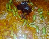 A picture of step 4 of Qeema biryani.