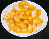 A picture of step 7 of Hariyali Aloo.