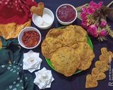 A picture of step 6 of Aloo Puri.
