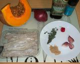 A picture of step 1 of Pumpkin and salt fish stew (veggie).