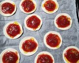 A picture of step 2 of #214 Light Puff Pastry Mini Pizzas.