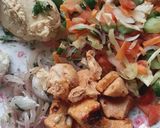 A picture of step 1 of Arabic shuwarma wrap.