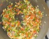 A picture of step 3 of Veg Schezwan rice.