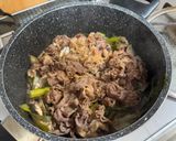 A picture of step 4 of Japanese Sukiyaki (Yamagata style).