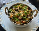 A picture of step 11 of Khandeshi special jalgaon green brinjal roasted bharta.