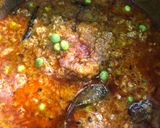 A picture of step 5 of Keema matar masala.