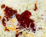 A picture of step 1 of Emirates Macaroni with schezwan chutney seasoning.