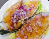 Hình bước làm 1 của món Cá mú hấp hành,gừng,xì dầu và dầu hào
