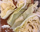 A picture of step 1 of Sautéed Cabbage with Sweet Paprika and Garlic.