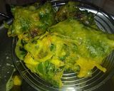 A picture of step 3 of Poi spinach pakode.