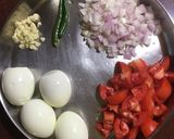 A picture of step 1 of Egg Palak Curry.