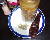 A picture of step 1 of Guajillo Enfrijoladas by the Correa Family.